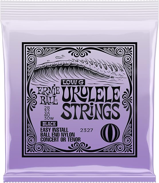Ernie Ball Concert/Tenor Black Nylon Ball End Ukulele Strings w/ Wound G