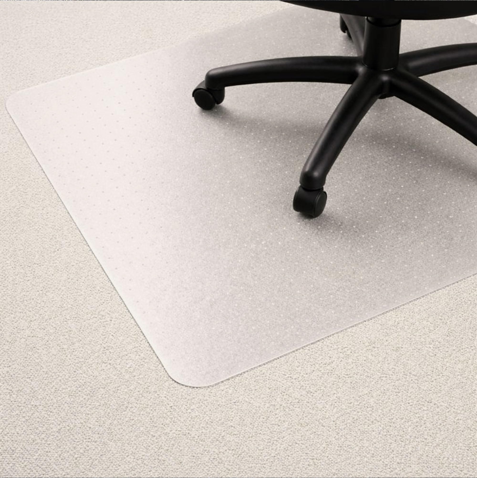 Marvelux Vinyl Bodenschutzmatte für niederflorige Teppichböden und Teppichfliesen schreibtischstuhl Matte 90x120cm rechteckig Bürostuhlmatte, transparenter Teppichschutz für Bürostuhl PVC