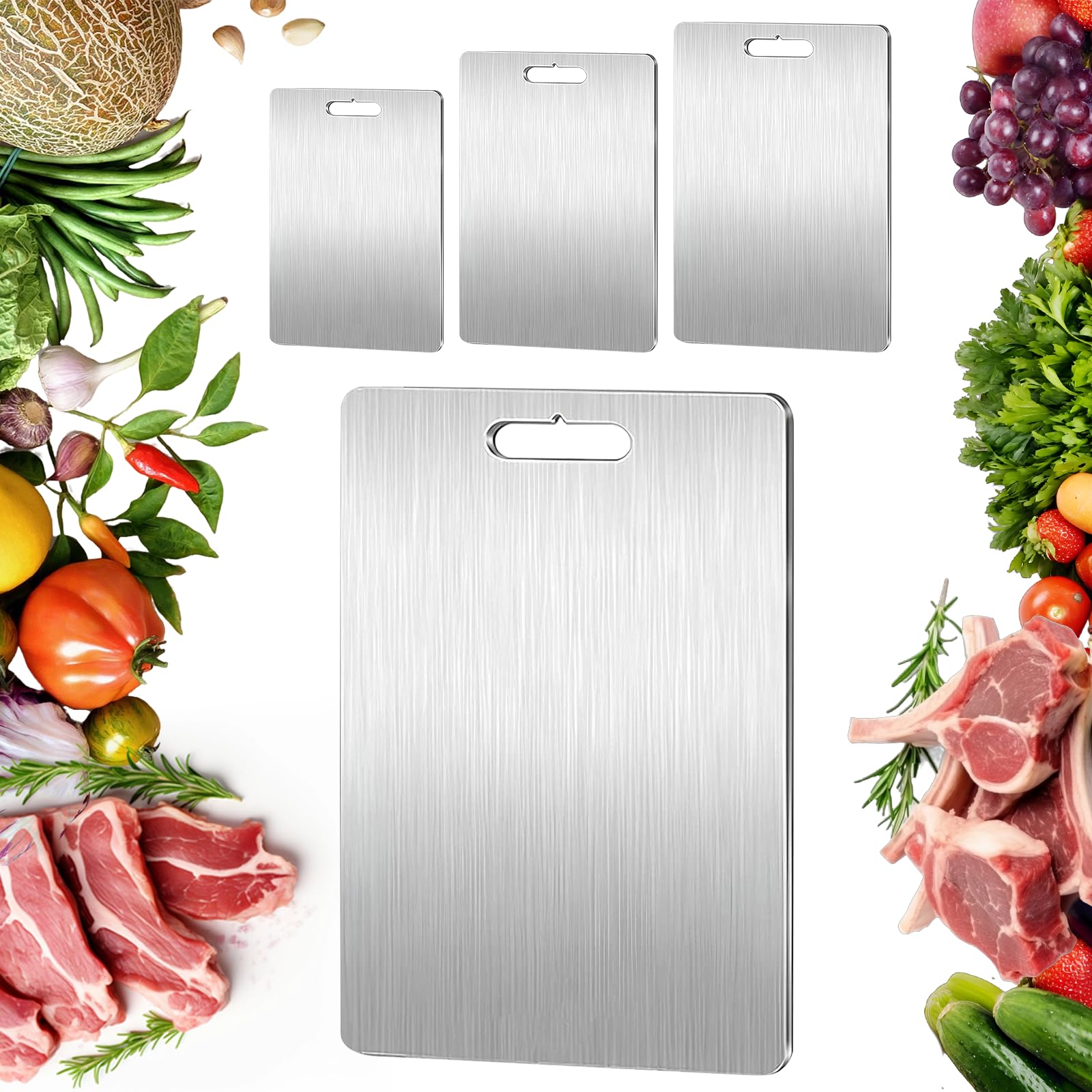 Titanium Cutting Board – Lightweight Double Sided Chopping Board, Metal Defrosting Board for Meat, Vegetables & Fruit – Dishwasher Safe & Durable(25 * 15cm)