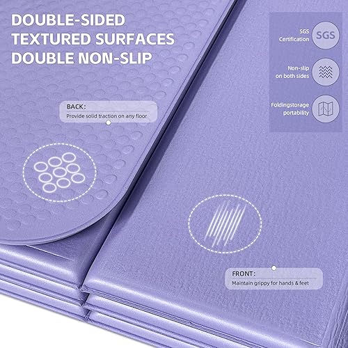 Miniatura 5 de Extra Thick Foldable Yoga Mat (10mm), SGS Certified TPE, Non-Slip & No Smell, 12-Fold Design for Ultra Portability And Easy Storage  for Yoga, Gym,