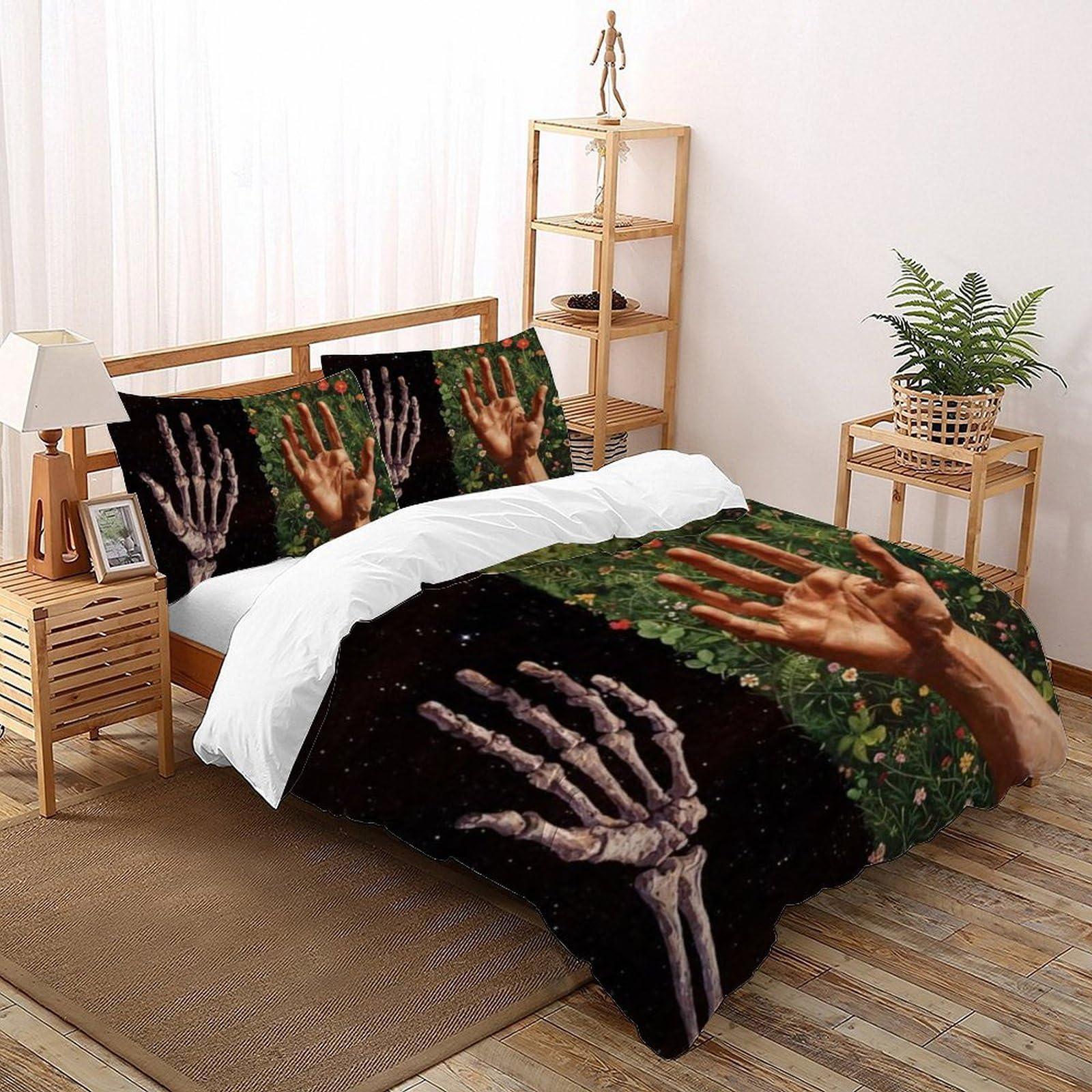 Housse de couette 200x200cm avec fermeture éclair et microfibre douce 3D