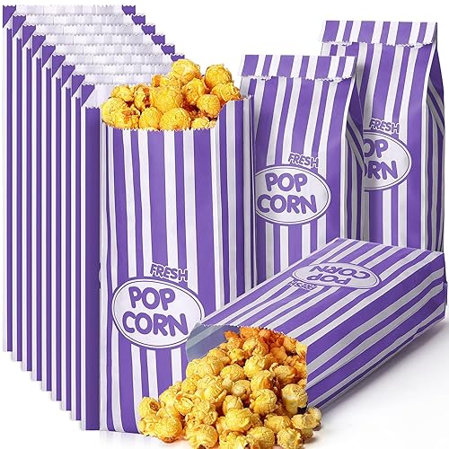 Miniatura 9 de Sherr 1000 Piezas Bolsas de Palomitas de Maíz de 1 Onza a Granel Negras con Rayas Retro Desechables para Noches de Película Navidad Circo Carnaval