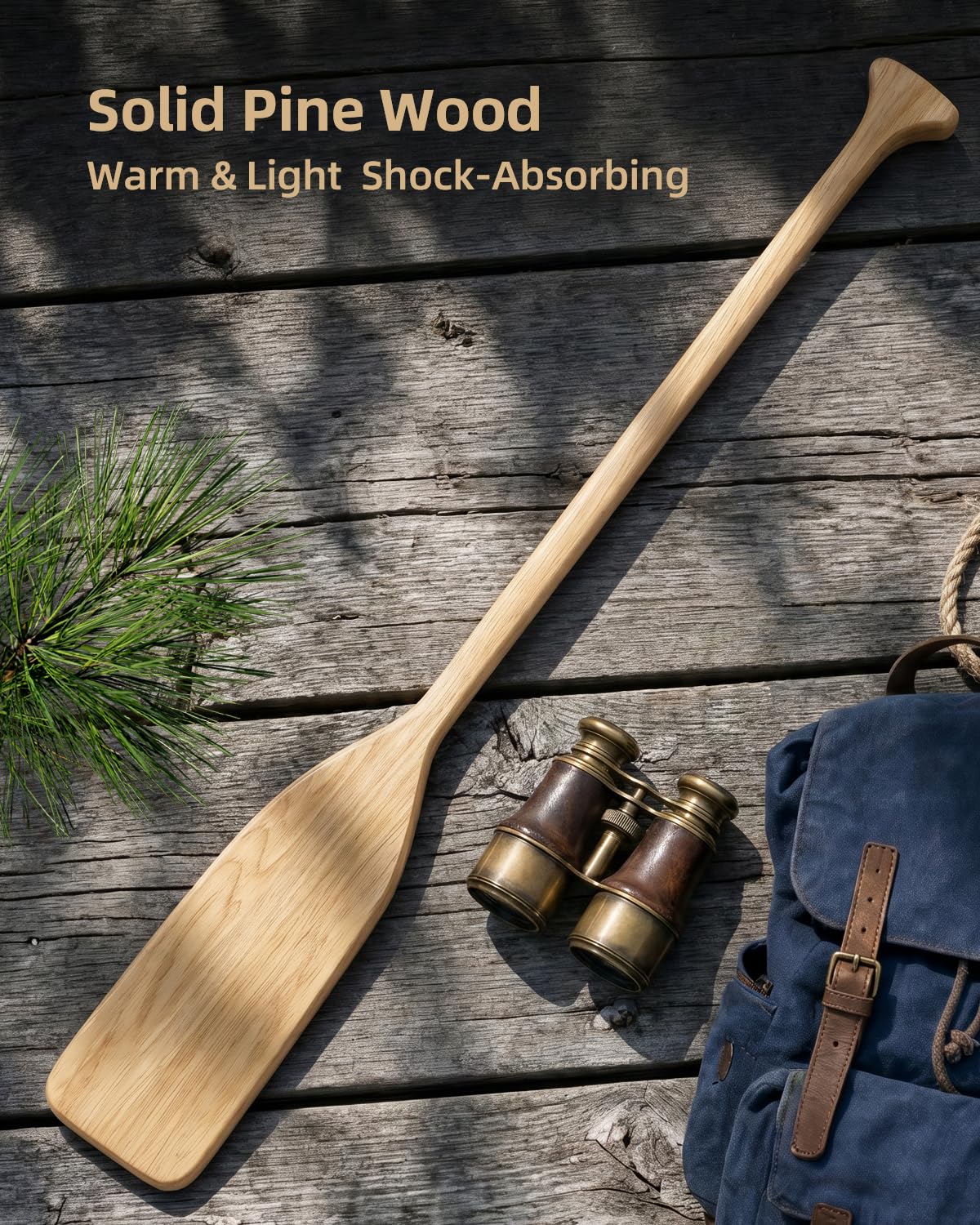 Abahub Pagaia in Legno 137cm – Remo in Pino, Robusto | 910 g, leggera, galleggiante, robusta, per 174-183 cm, , facile manutenzione, ideale per laghi, canoa e famiglia