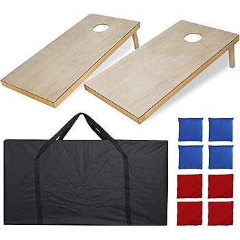 Amazon Com Franklin Sports Beach Bumz 48 Inch Or 24 Inch Cornhole Set Bean Bag Beach Game Includes 8 Bean Bags For Cornhole Fun Lawn Or Beach Game For The Whole