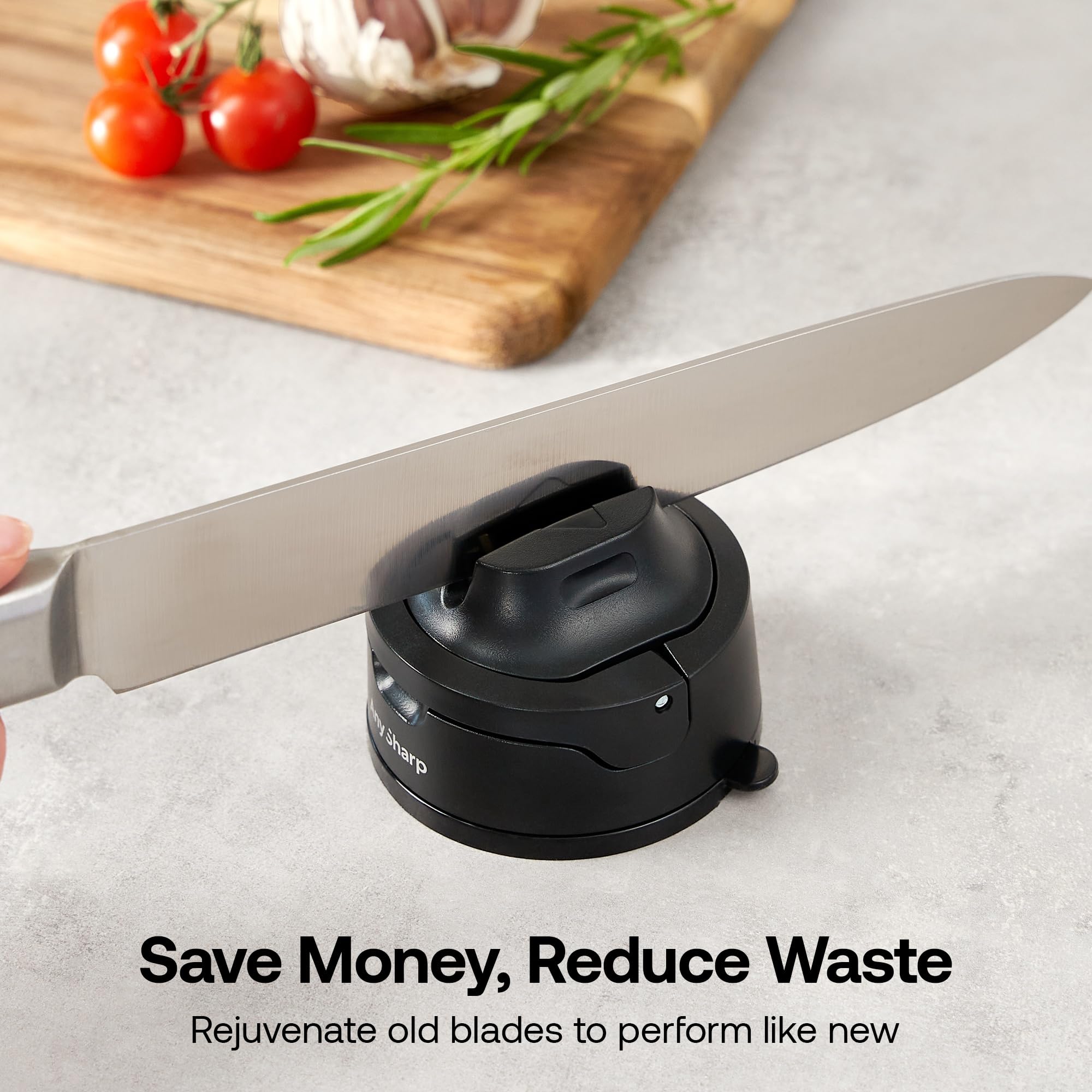 AnySharp Knife Sharpener, Hands-Free Safety, PowerGrip Suction, Safely Sharpens All Kitchen Knives, Ideal for Hardened Steel & Serrated, World's Best, Compact, One Size, Silver — view 32