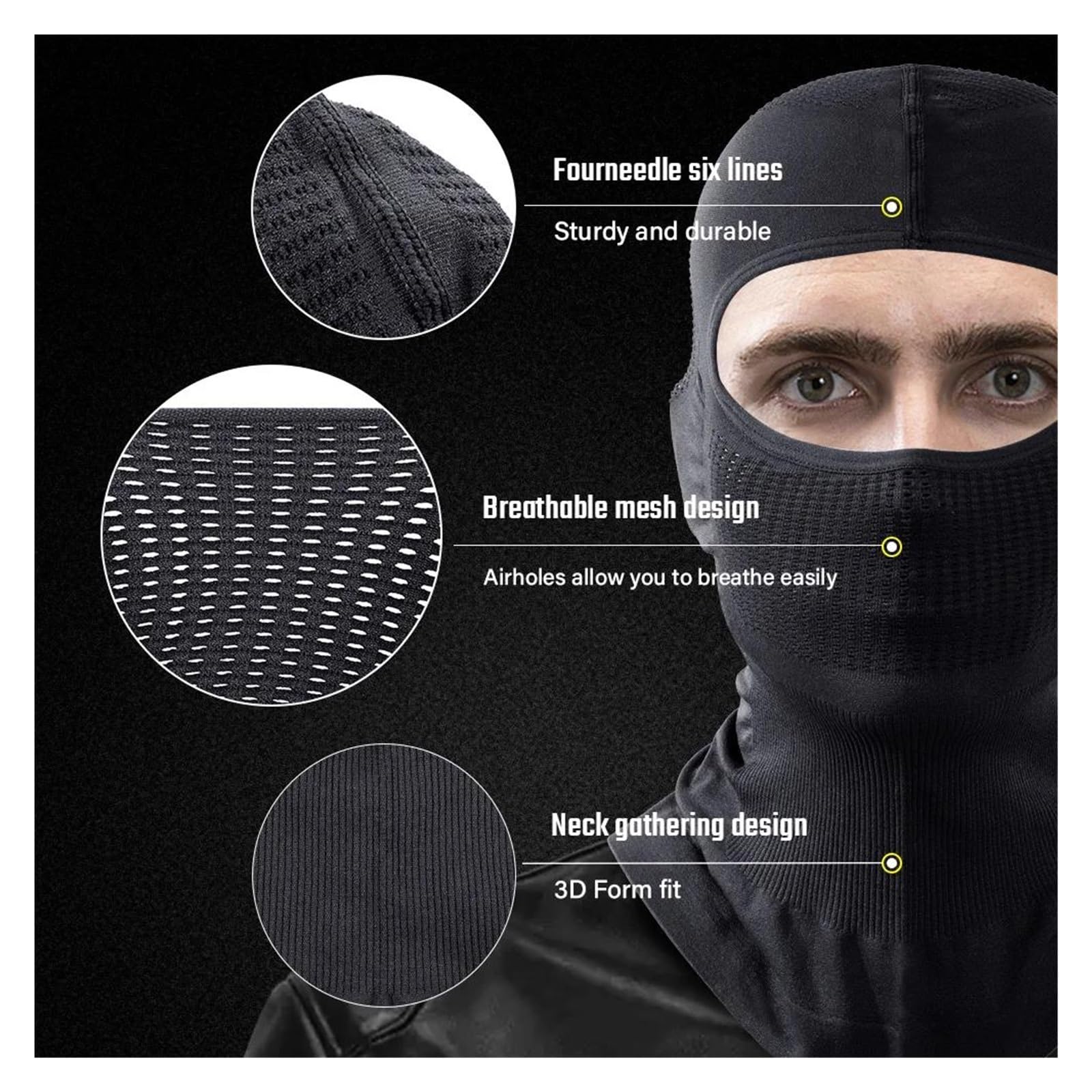 Máscara de Esquí Máscara de Viento Gorra de ciclismo para motocicleta, transpirable, deportiva, máscara facial completa, casco a prueba de viento para esquí, bicicleta al aire libre, motocicleta, bici