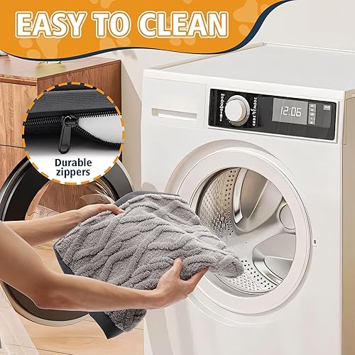 Miniatura 6 de Cama impermeable para perros, cama para mascotas de espuma viscoelástica suave y cómoda con parte inferior antideslizante, lavable a máquina, 35 x