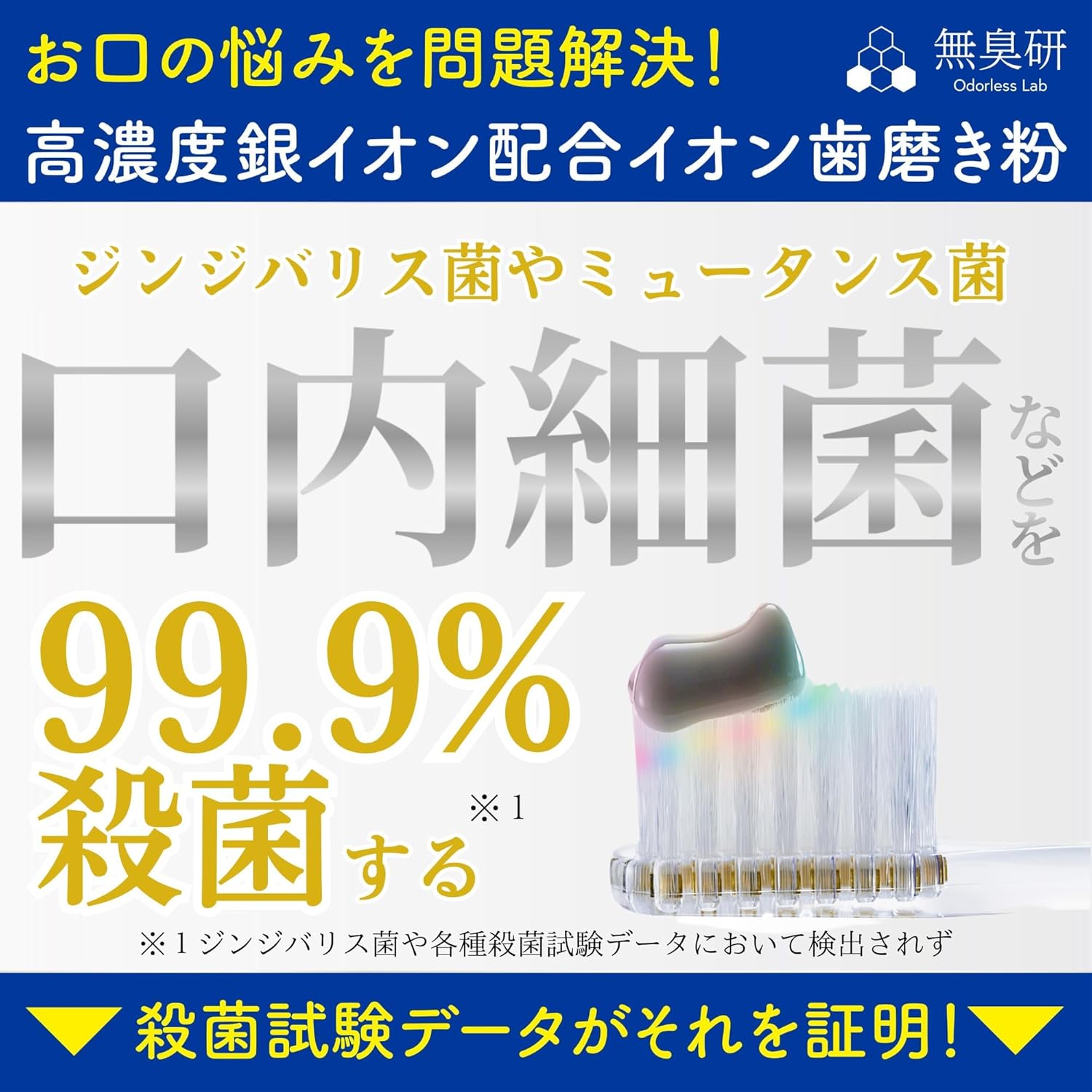 無臭研 銀イオン歯磨き粉 高濃度銀イオン配合 イオン歯磨き 300ppm Ag+ 口臭 虫歯 口内細菌 ハミガキ 歯磨き粉 フッ素未配合 国内生産品 ペースト 銀イオン歯磨き 50g