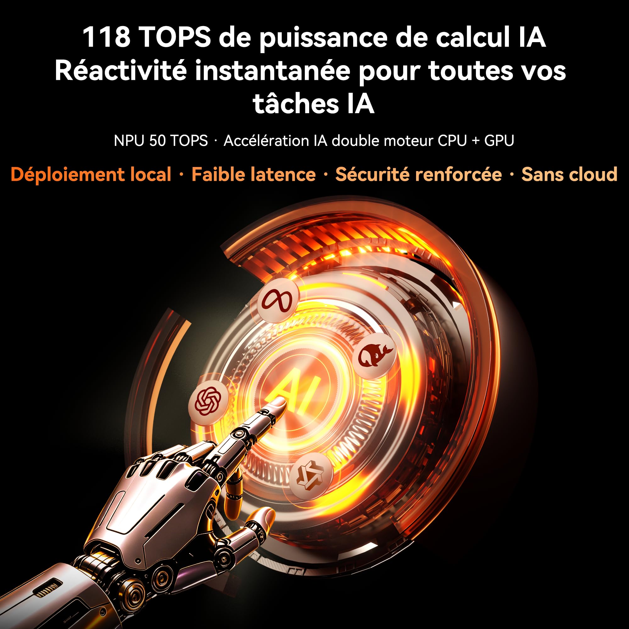 GEEKOM A9 Mega Business Mini PC AMD AI Max+ 388 (118 Tops) 64 Go LPDDR5X