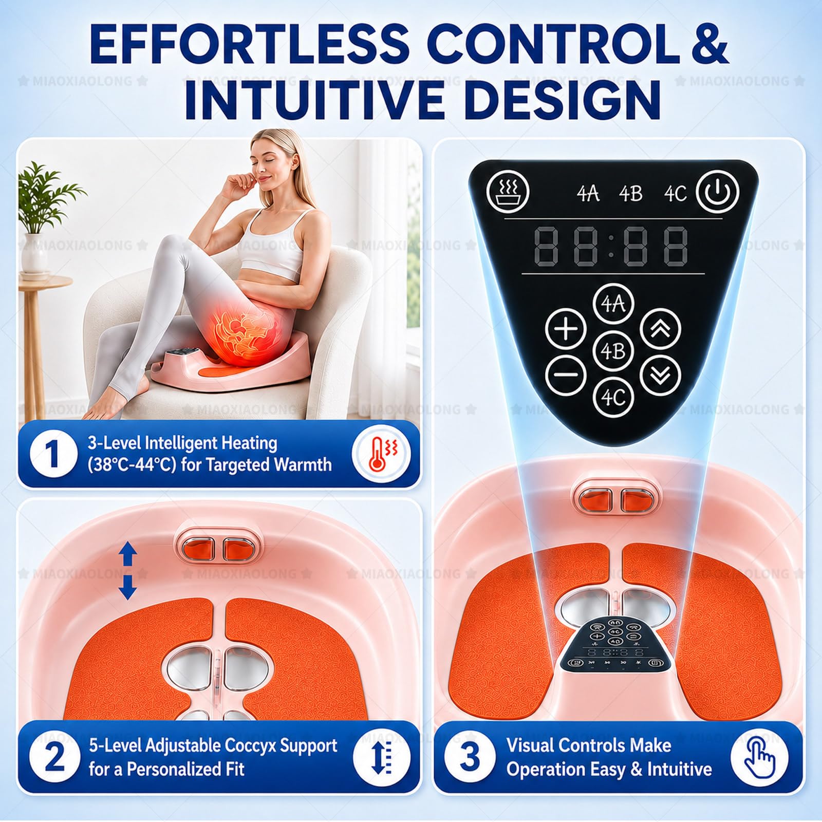MIAOXIAOLONG Dispositivo Esercizio Pavimento Pelvico Conveniente, 1 Sessione = 15 Min di Allenamento, Alternativa Terapia Postpartum Ospedaliera per Donne