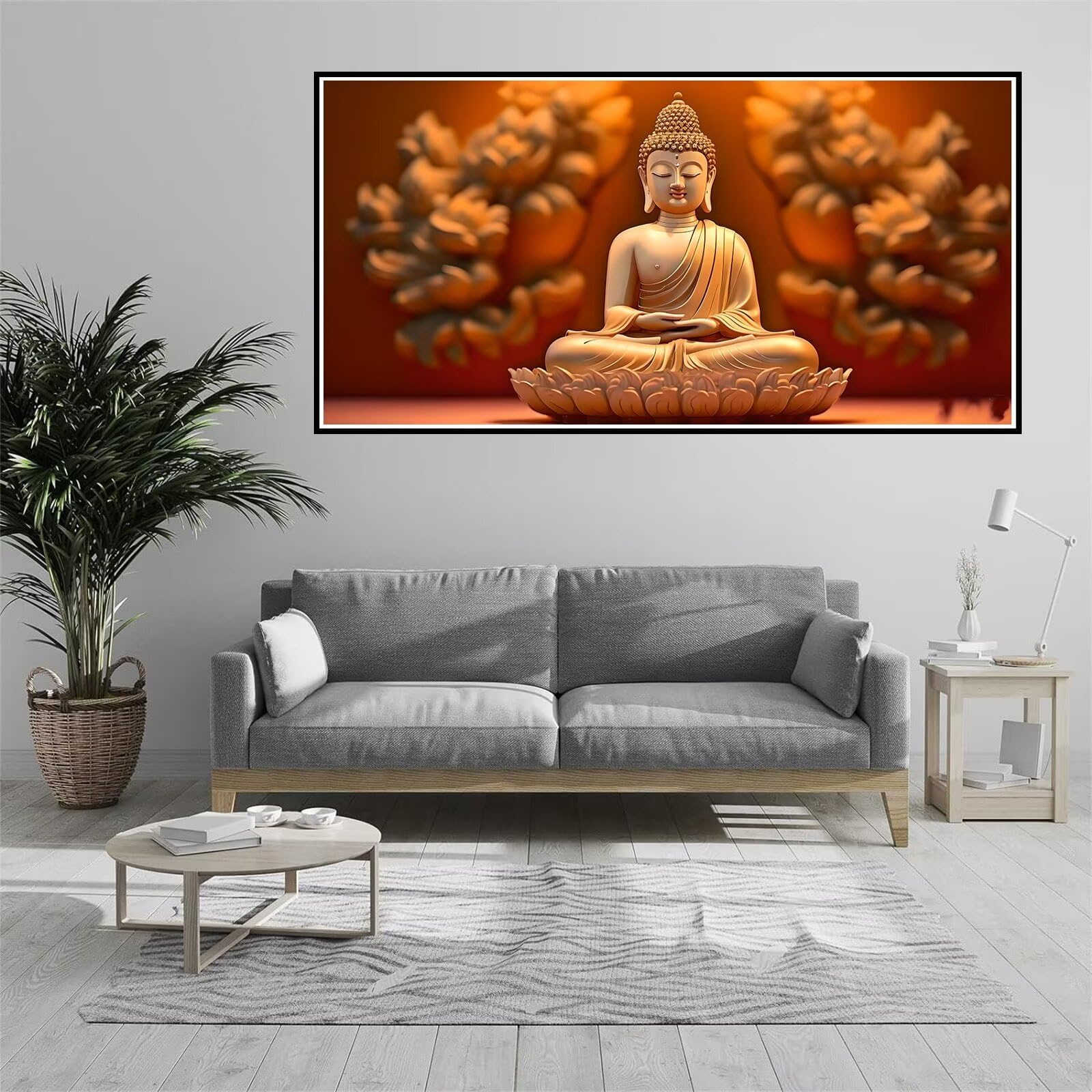 Diamond Painting Zen, 5D Diamant Painting Set Voll Zubehör, 120x60cm Malen Nach Zahlen Erwachsene Kinder DIY, Daiments Painting Klebebilder Leinwand Groß, Home Décor C-226