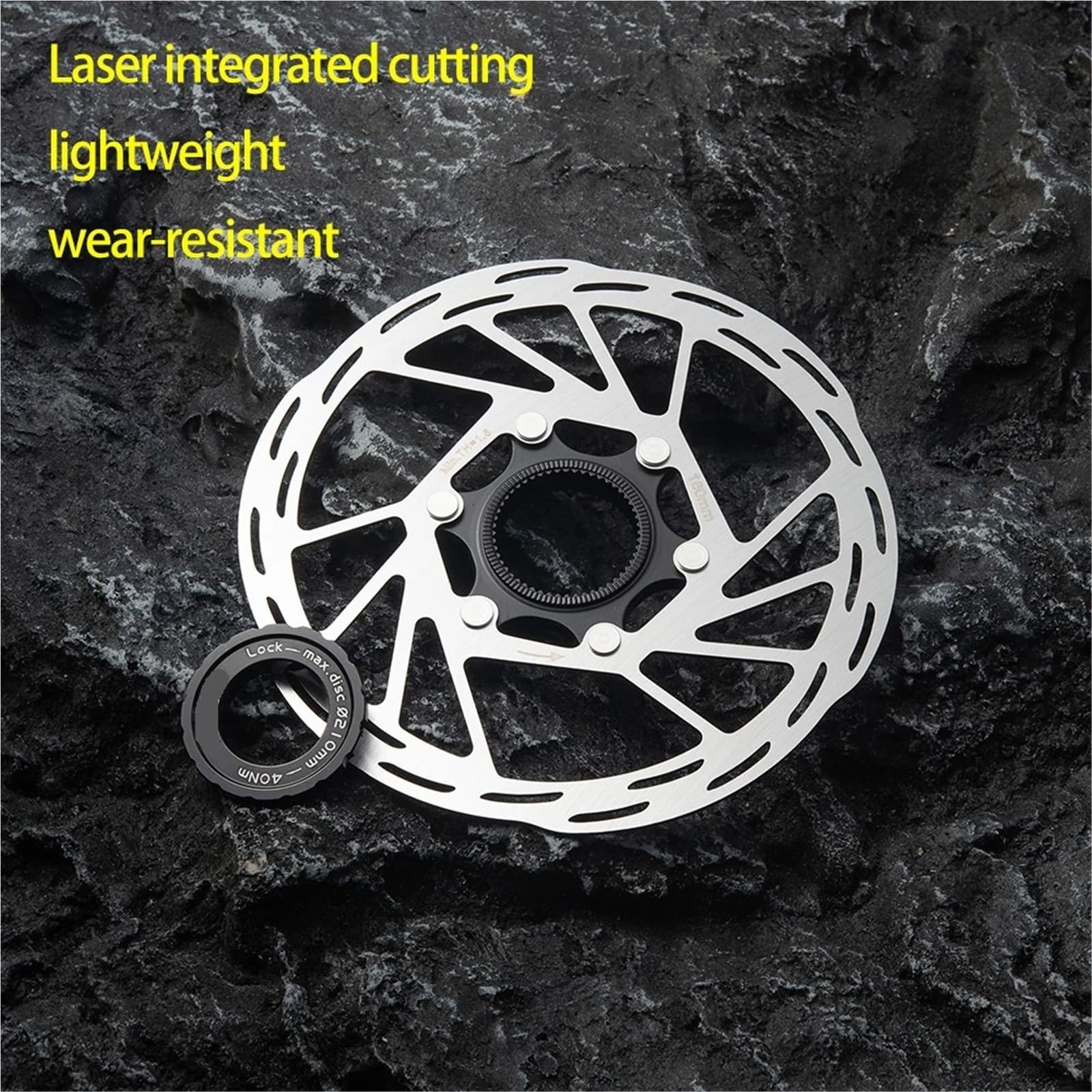 Disque de Frein VTT Frein à Disque, Disque de frein Center Lock et 6 boulons robuste 140 mm, 160 mm, 180 mm, pour VTT/route(Center Lock 140mm)