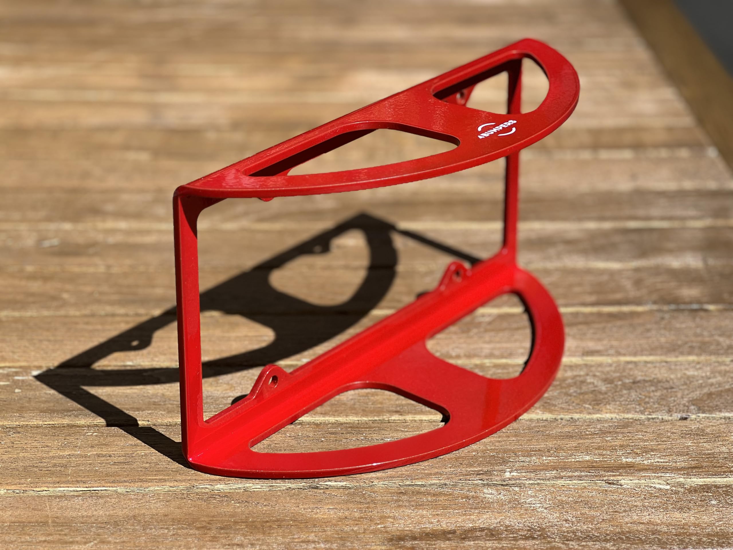 4Bumpers Prime+ The Best Solid Steel License Plate Frame Parking Bumper Protector-Limited Edition (Patriotic Red)