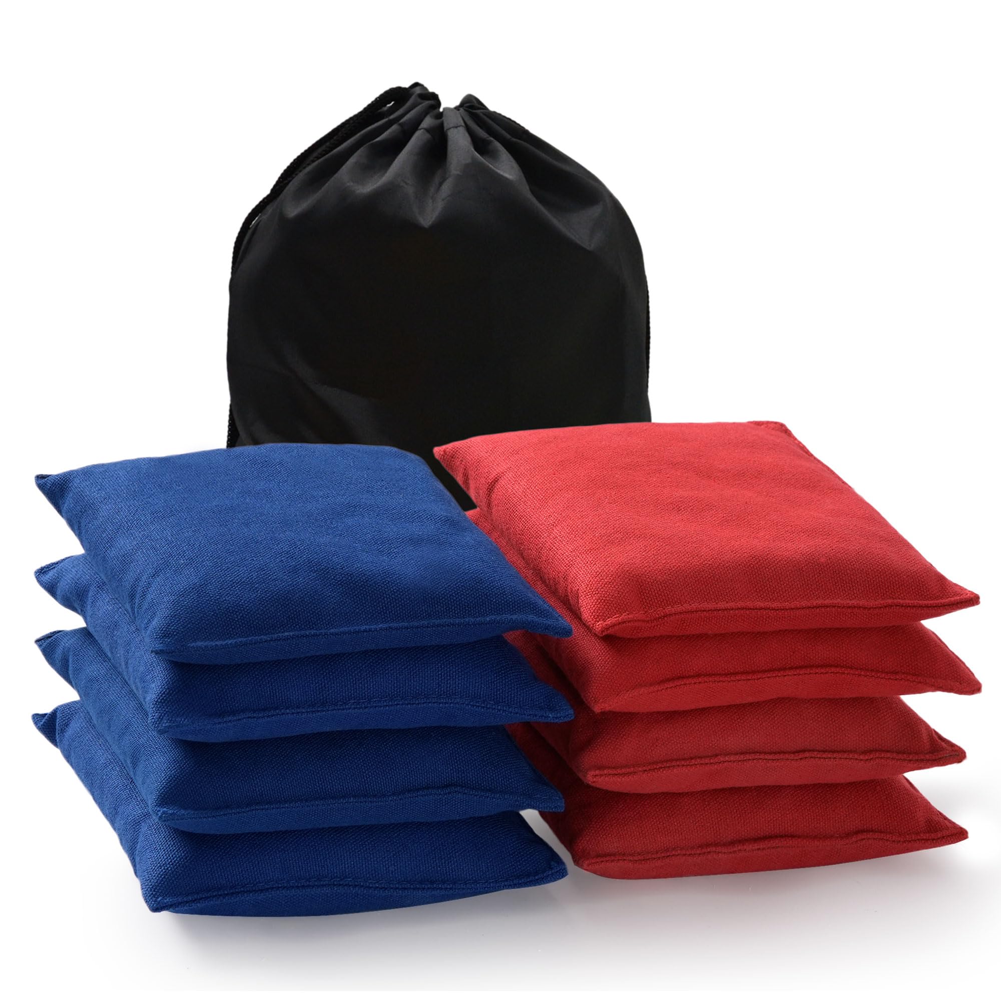 POTIVE Cornhole Bags Set of 8 Regulation Corn Hole Bean Bags for Cornhole Game, Professional Weather Resistant Corn Hole Bags with Tote Bag(Red/Blue)
