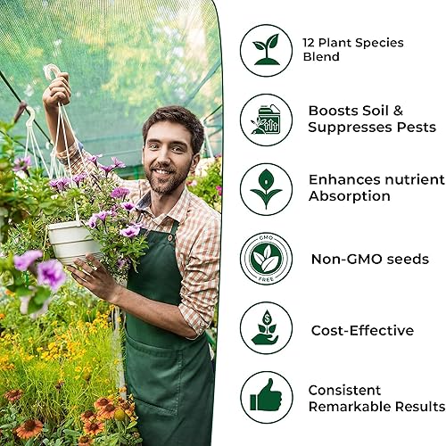 Miniatura 4 de BuildASoil Mezcla de semillas de cobertura sin colada de trébol 12 especies Semillas premium de trébol para césped - Cultivo de cobertura amigable