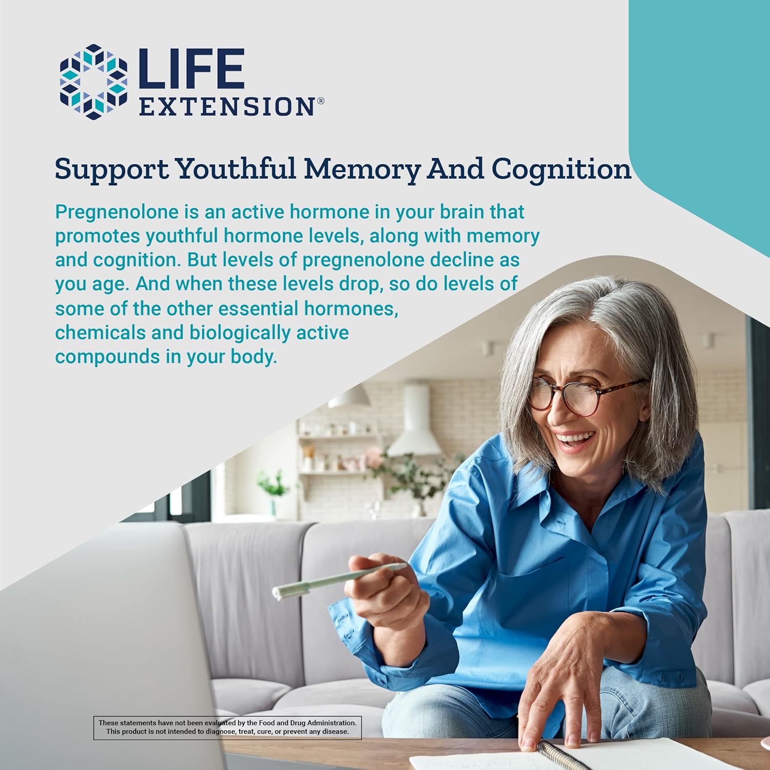 Life Extension Pregnenolone 100mg Hormone Balance, Anti-Aging & Longevity - Memory & Cognition Support Supplement – Non-GMO, Gluten-Free -100 Capsules : Health & Household