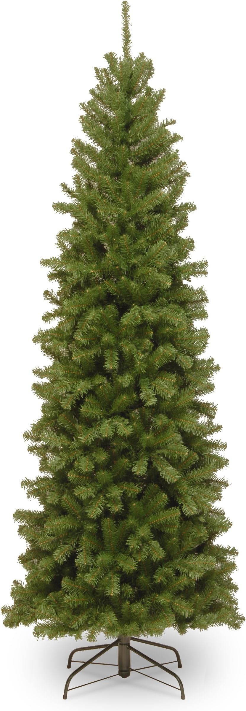 National Tree Company 6 ft Unlit North Valley Spruce Slim Artificial Christmas Tree, 636 Tips, Includes Stand, Green