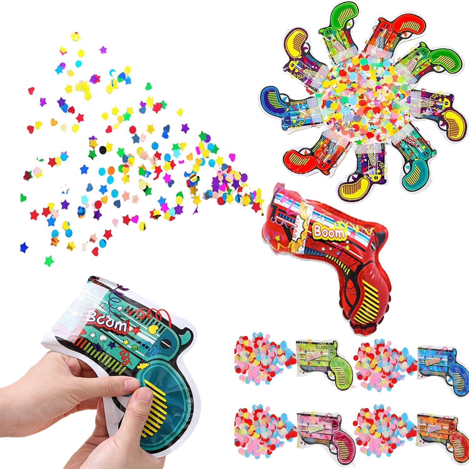 Upgraded Inflatable Toy Fireworks Gun, 24pcs Christmas
