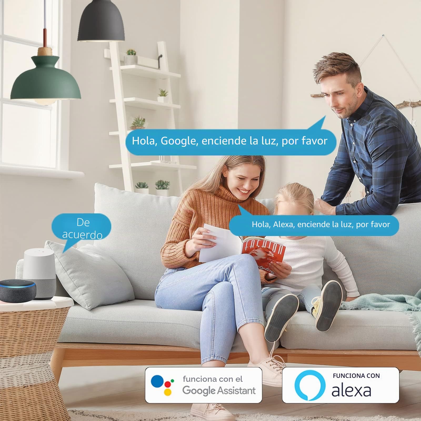 eMylo Medidor Inteligente de Energía Wi‑Fi Monofásico 63 A 80‑400 V, Monitor de Consumo en Tiempo Real con App Smart Life/Tuya, Protección y Control Remoto, Compatible con Alexa & Google