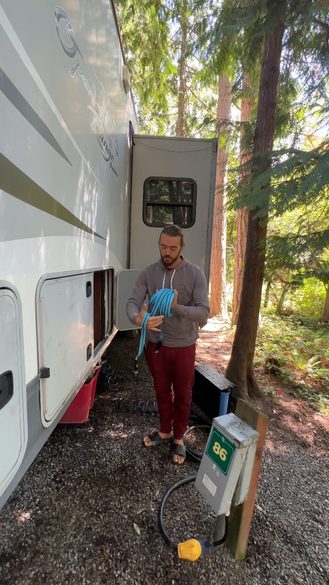 Image of RV Fresh Water Drinking Hose 35' by Clean Camper- Kink Free Design | Non Leaching | Non Toxic | Stainless Steel Fittings | Durable Camping RV Hose