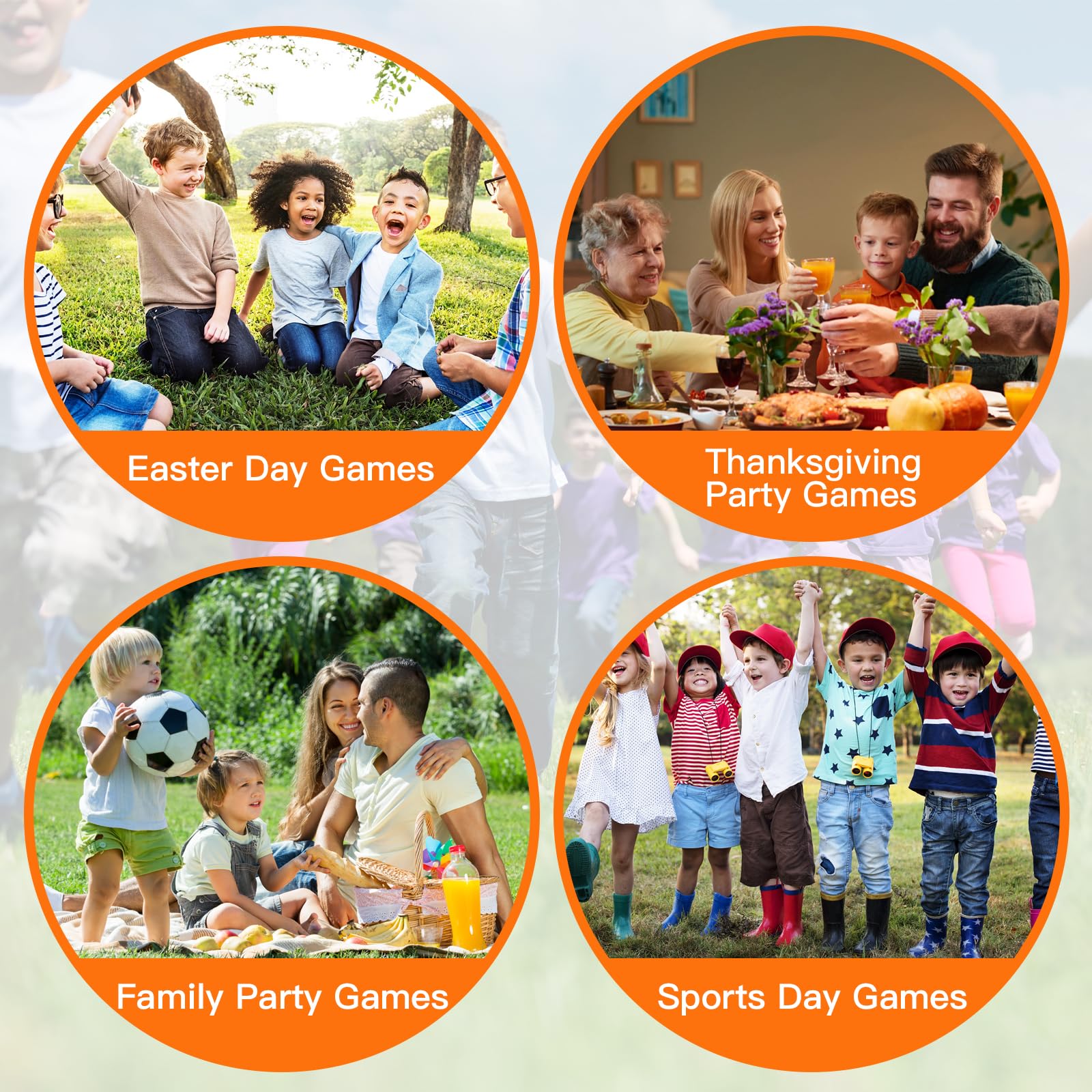 31pcs Potato Sack Race Bags Set, with 3-Legged Race Bands Bean Bags Medals Whistles, Tent Nails for Family Gatherings, Birthday Parties, School Outside Sports Games - Image 7