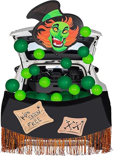JOYIN Kit de decoración de Halloween para maletero o golosina para automóvil con diseño temático de sopa de bruja, decoración de garaje con cabeza