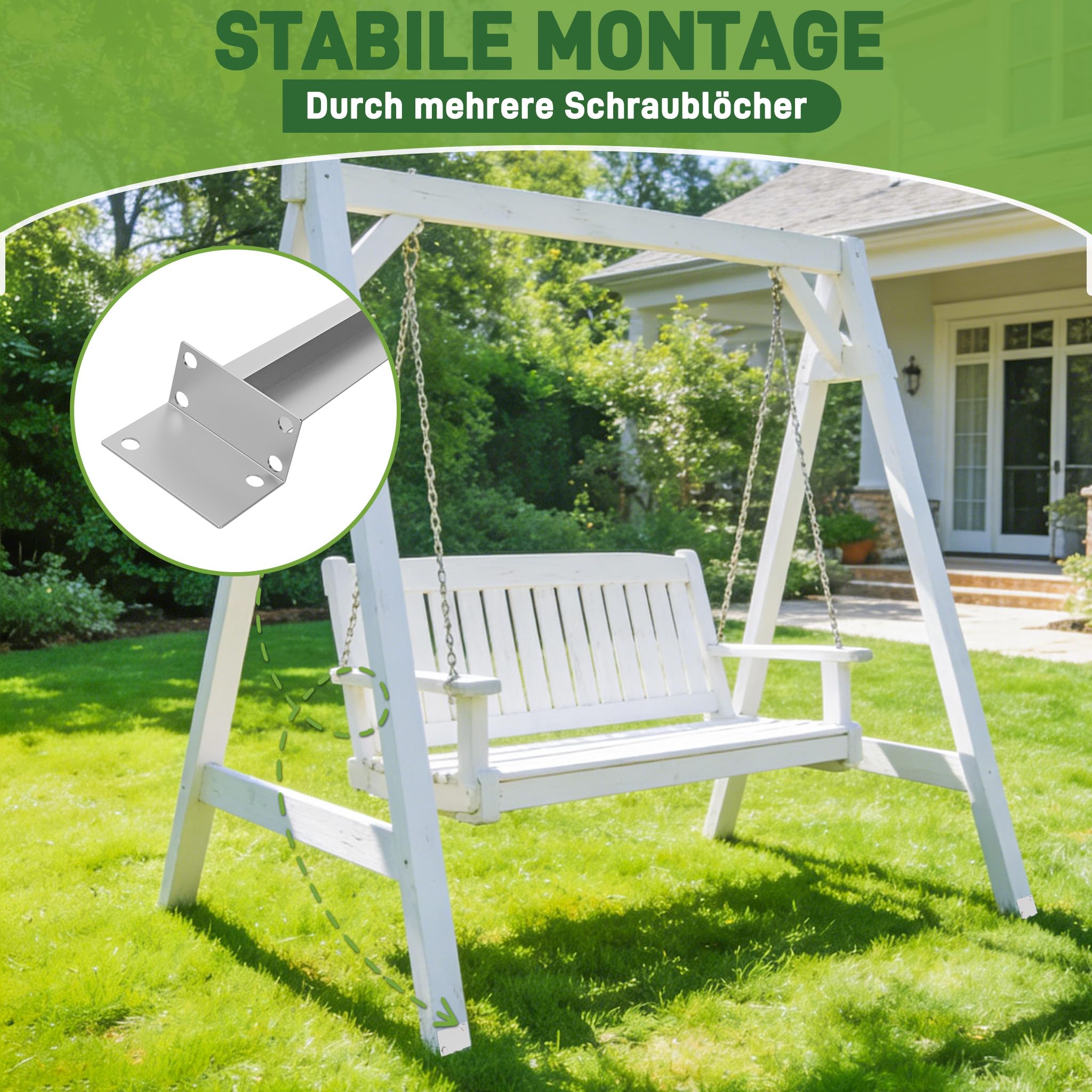 Froadp Bodenhülse Einschlaghülse L-Form 70cm Feuerverzinkt 2mm Metall Pfostenträger für Holzpfosten Metallpfosten 8 Stück Silber Bodenanker Erdspieß passend für Zaun Carport Pergola Gartenbau