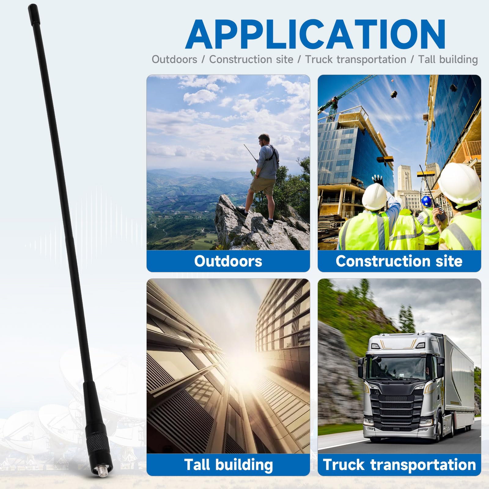 Eightwood Antenne Talkie-walkie Double Bande - Antenne Radio Portable - Antenne Radio SMA Two Way - pour Ham Radio Baofeng UV-82 UV-5R RT5R RA79 Quansheng Kenwood