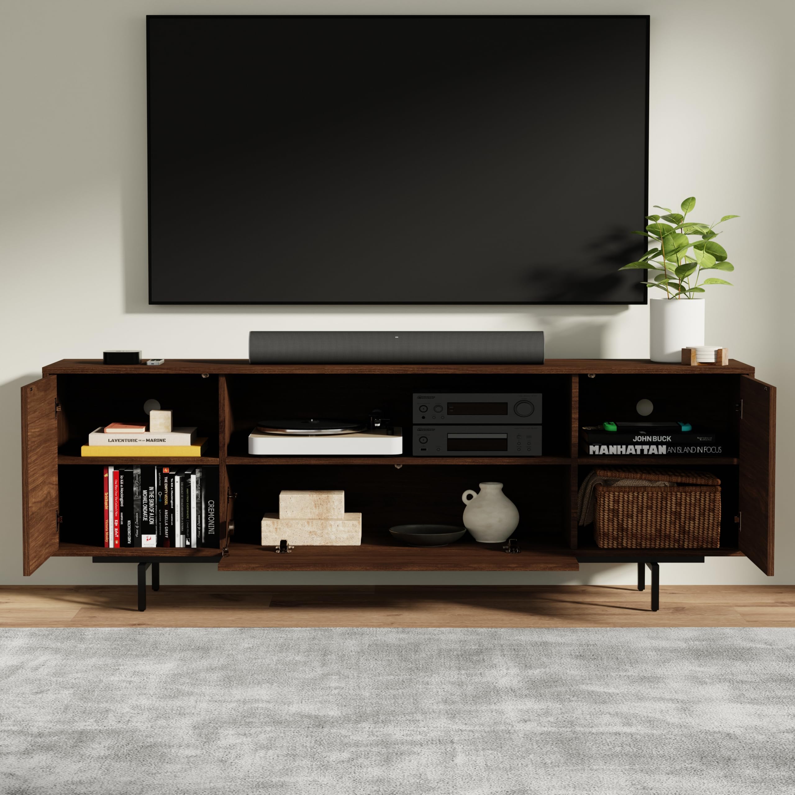 Amazon.com: ComfIQ Norrhaus 75-Inch Modern TV Stand – No Tools