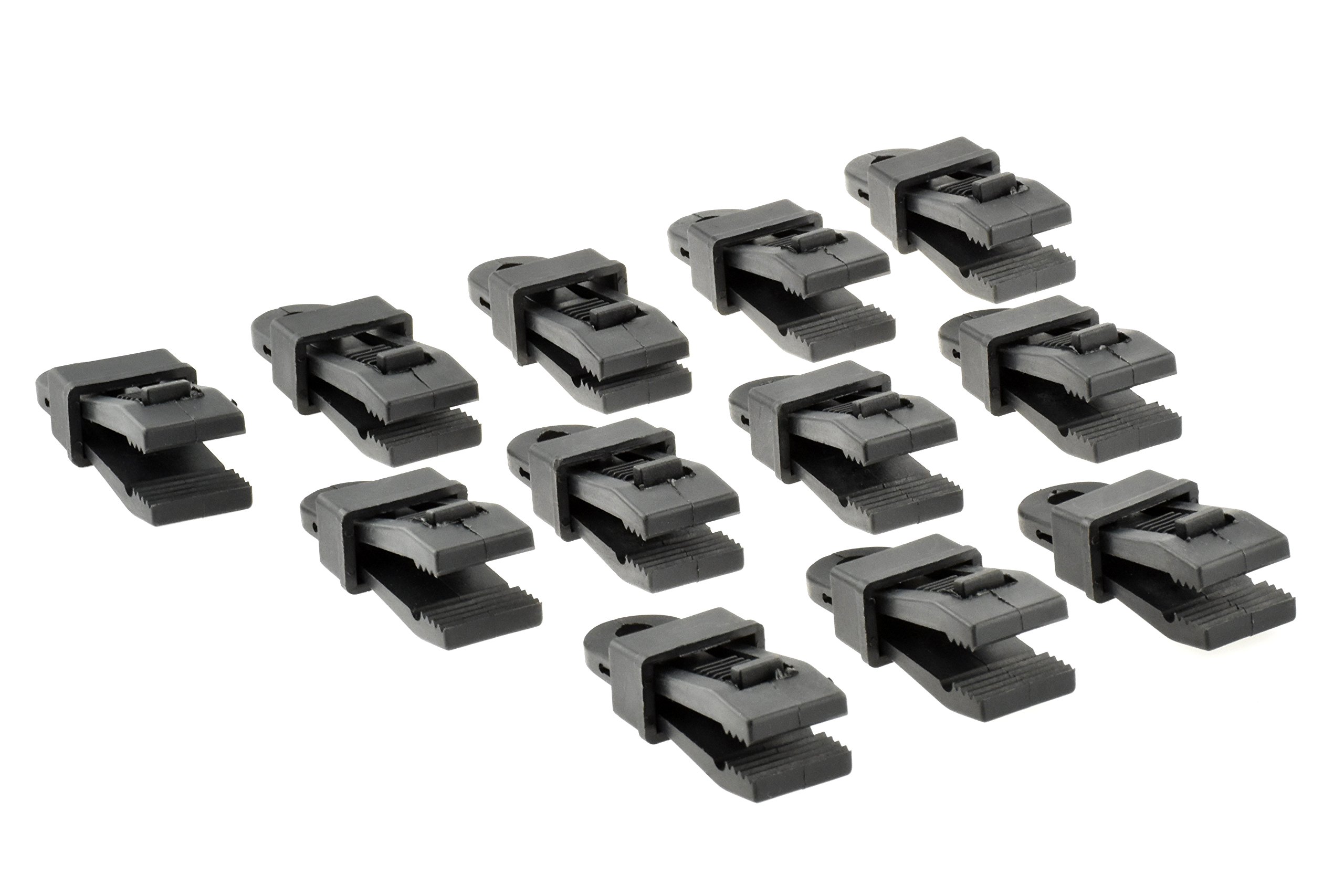 SE 9615RB12 Abrazaderas para toldo/toldo (12 unidades), color negro