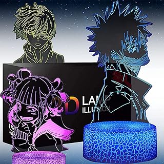 Veilleuse 3d Anime My Hero Academia Dabi Himiko Toga Todoroki Shoto , 3 Modèles 16 Couleurs Changeantes Avec Télécommande, Cadeaux d'Anniversaire Pour Les Enfants