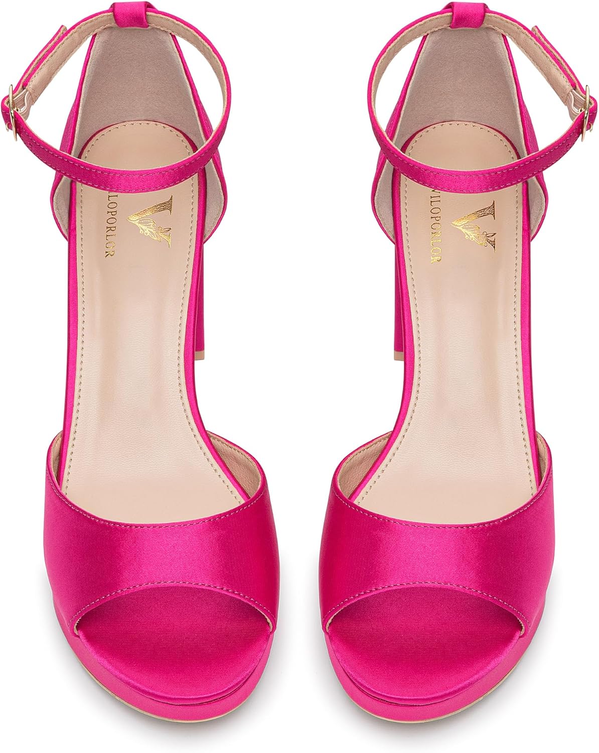 High Heels Chunky Platform Heels for Women Ankle Strap Comfy Open Toe Block Heeled Sandals Party Prom Wedding Dress Pumps