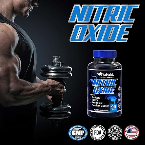 Miniatura 8 de VitaHalal Suplemento de óxido nítrico, potente refuerzo de óxido nítrico para hombres para apoyar la presión arterial, flujo sanguíneo saludable,