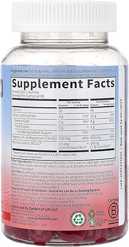 Miniatura 10 de Garden of Life, Suplemento de citrato de magnesio formulado por Dr. de 400 mg con prebióticos y probióticos para el estrés, el sueño y la