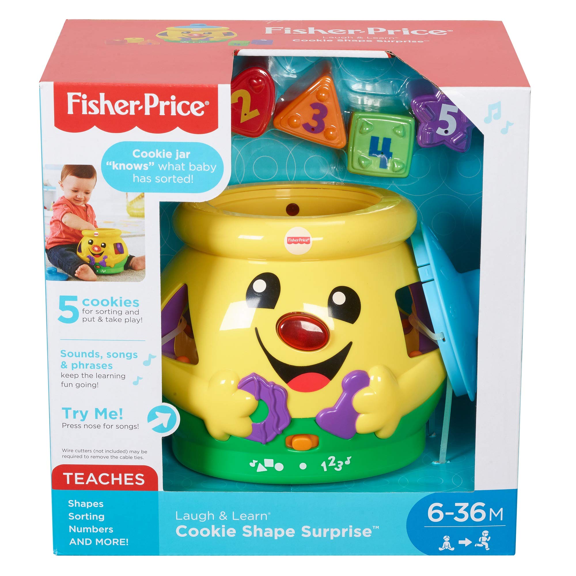 FisherPrice H8179 Cookie Shape Surprise, Laugh and Learn Shape Sorter