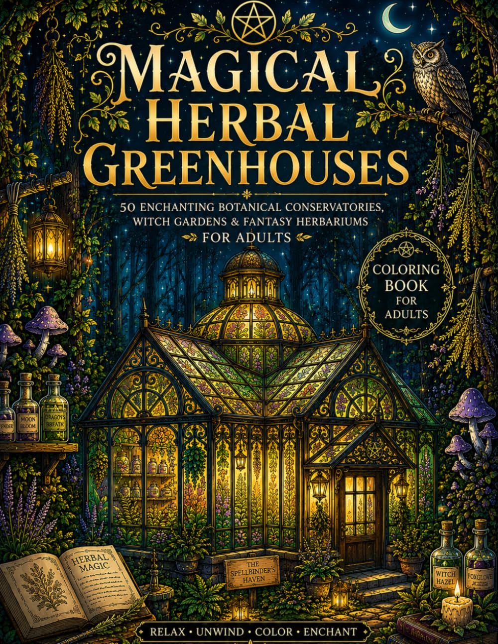 Magical Herbal Greenhouses: 50 Enchanting Botanical Conservatories, Witch Gardens & Fantasy Herbariums for Adults