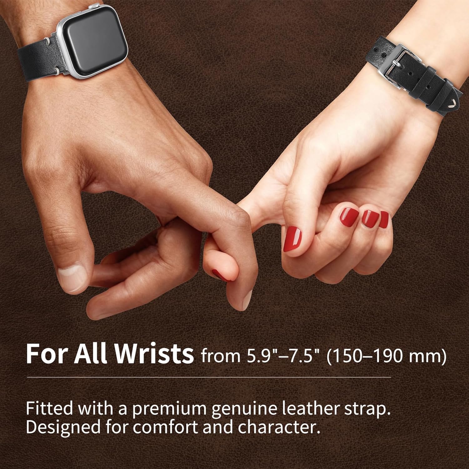 Rugged Genuine Leather Bands Compatible with Apple Watch 49mm 46mm 44mm 45mm 42mm 41mm 40mm 38mm for Women Men, Durable Wide Watch Replacement Straps for iWatch Ultra SE 11 10 9 8 7 6 5 4 3 2 1 - Image 4