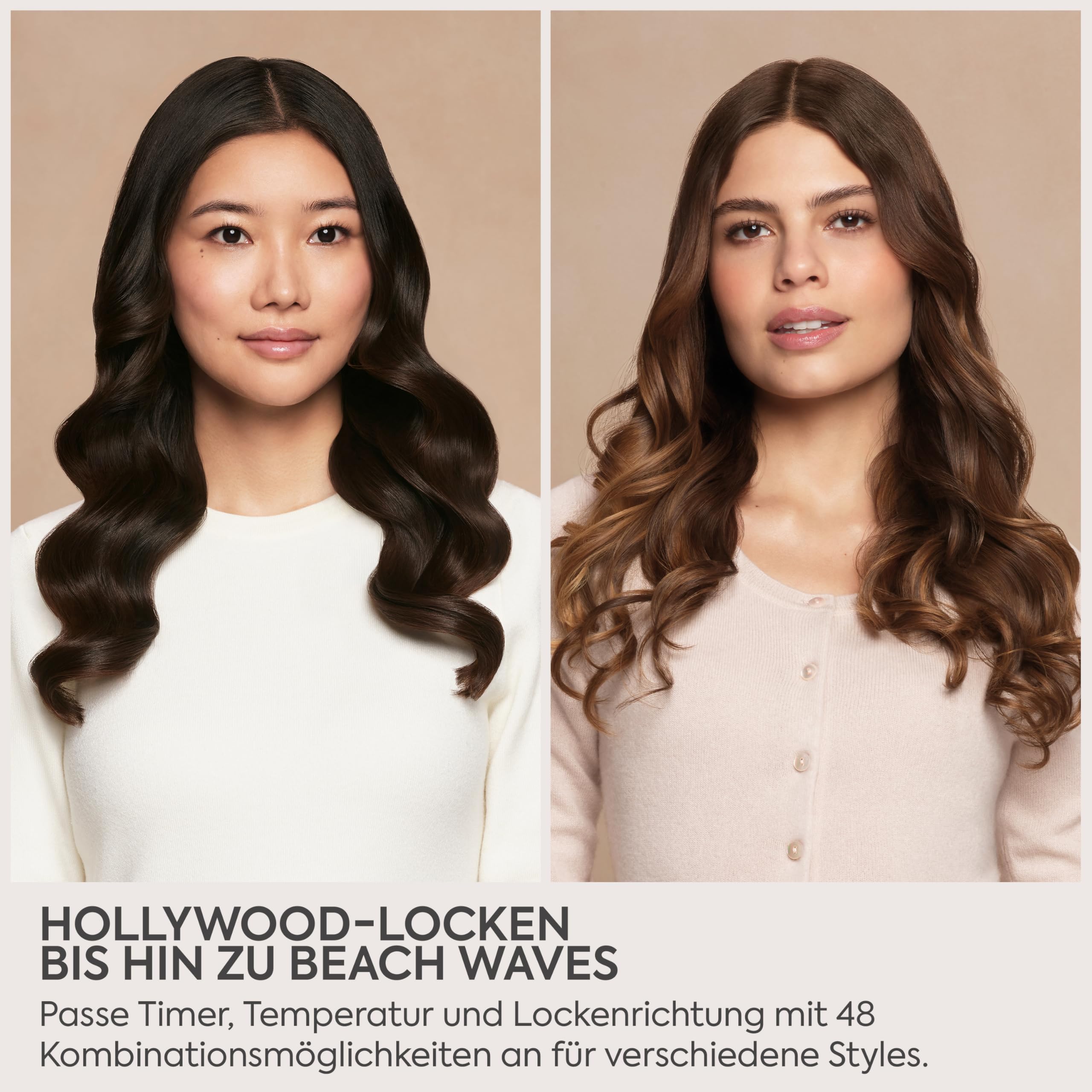 BaByliss Style Secret Air Automatisch Lockenstab – 25mm mit sanfter Wärme & Luftstrom, 48 Styling‑Kombinationen für definierte Locken, Beach Waves oder Föhn‑Look, für kurzes & langes Haar, C6686E