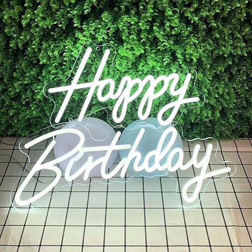 Miniatura 2 de INPONAING Letrero de neón de feliz cumpleaños de 228 x 9 pulgadas letrero de luz de neón con atenuación para fiesta de cumpleaños decoración de