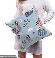 Vista 5 de Ambesonne The Yard - Tela de gato con temática de bosque, diseño de animales en barcos, diseño creativo náutico de vida silvestre, tela decorativa