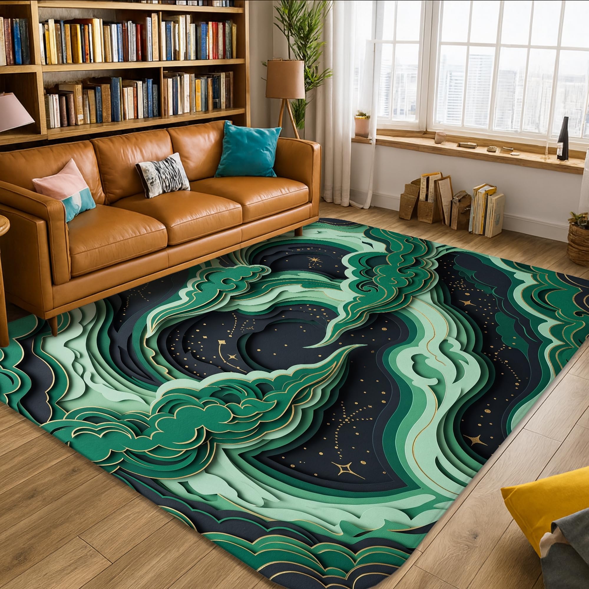 Tappeto a strati Arte Celeste Arte Moderna 5' X 7'