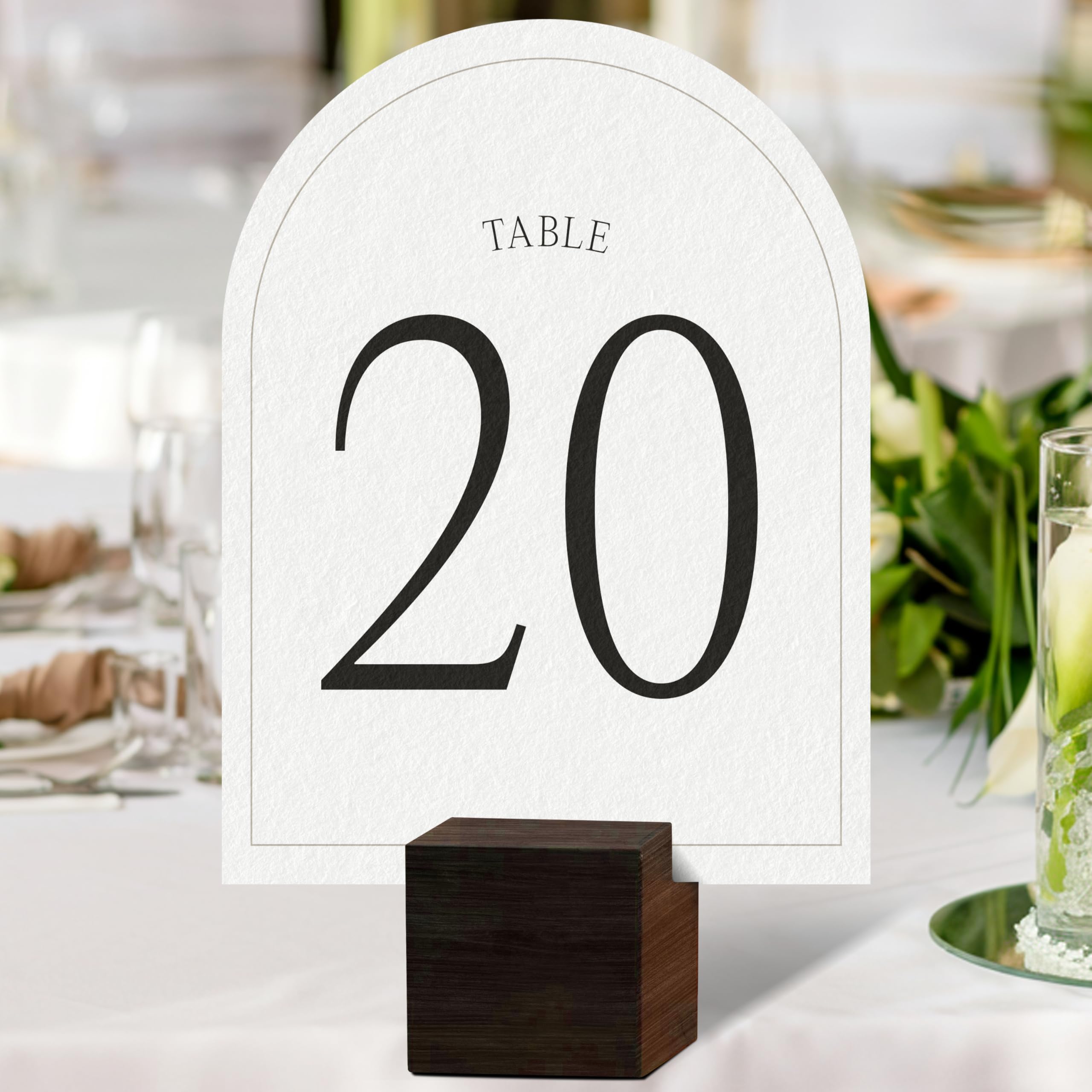 Photo 1 of **MISSING PARTS**
Table Numbers for Wedding Reception – 1-20 Rustic Wood Base with Arch Paper Cards – QR Insert Surprise for Couple – Elegant Centerpiece Number Signs for Weddings, Receptions, Events, Banquets