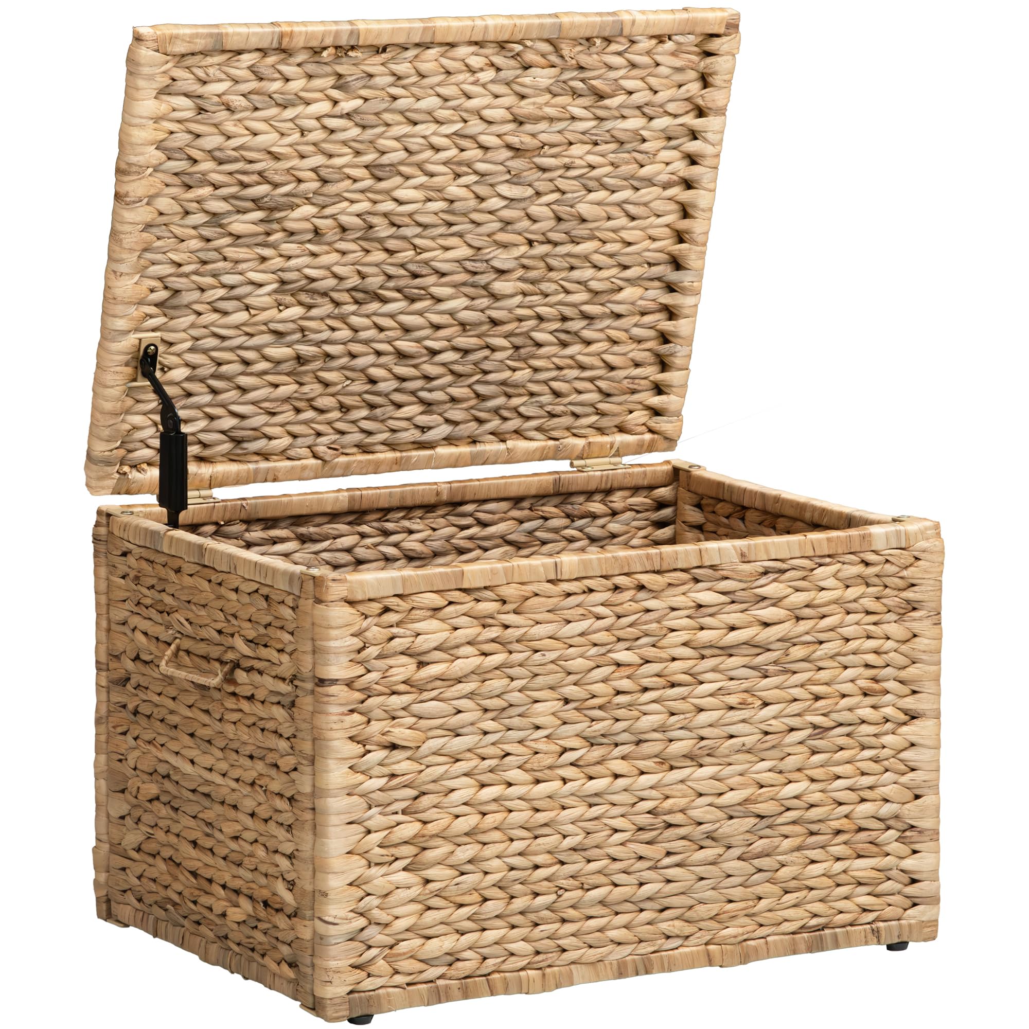 eHemco Storage Trunk with Metal Frame, Natural, 23.3 by 16.5 by 15.2 Inches