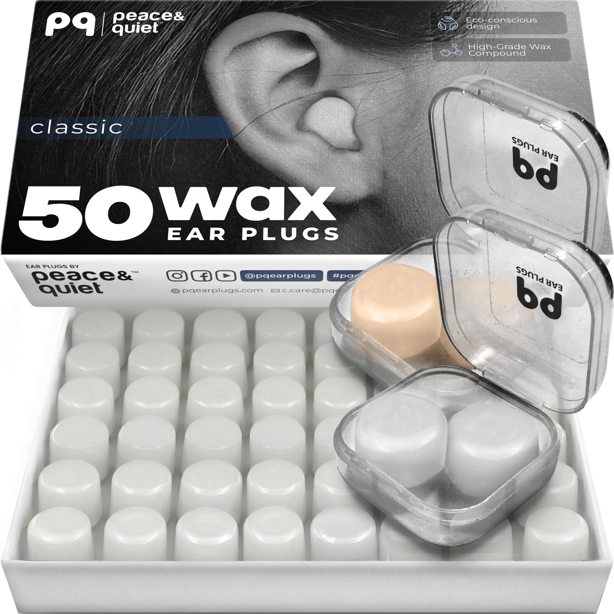 Peace&Quiet Wax Ear Plugs - Block Noise & Sleep Better -1