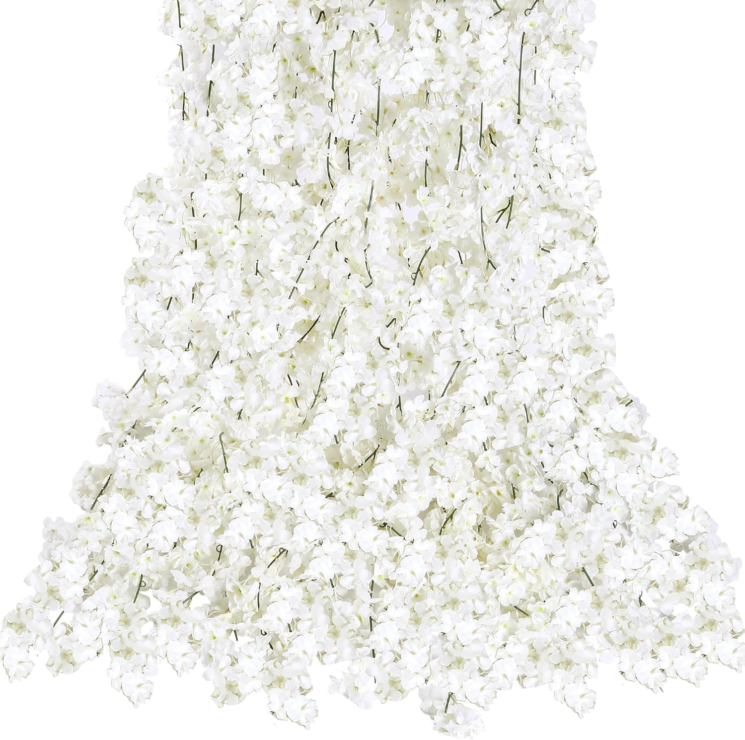 Sggvecsy Cherry Blossom Garland Artificial Cherry Flower Vines 10 Pack Hanging Silk Flowers Garland for Home Wedding Garden Party Arch Office Decor (Pink)