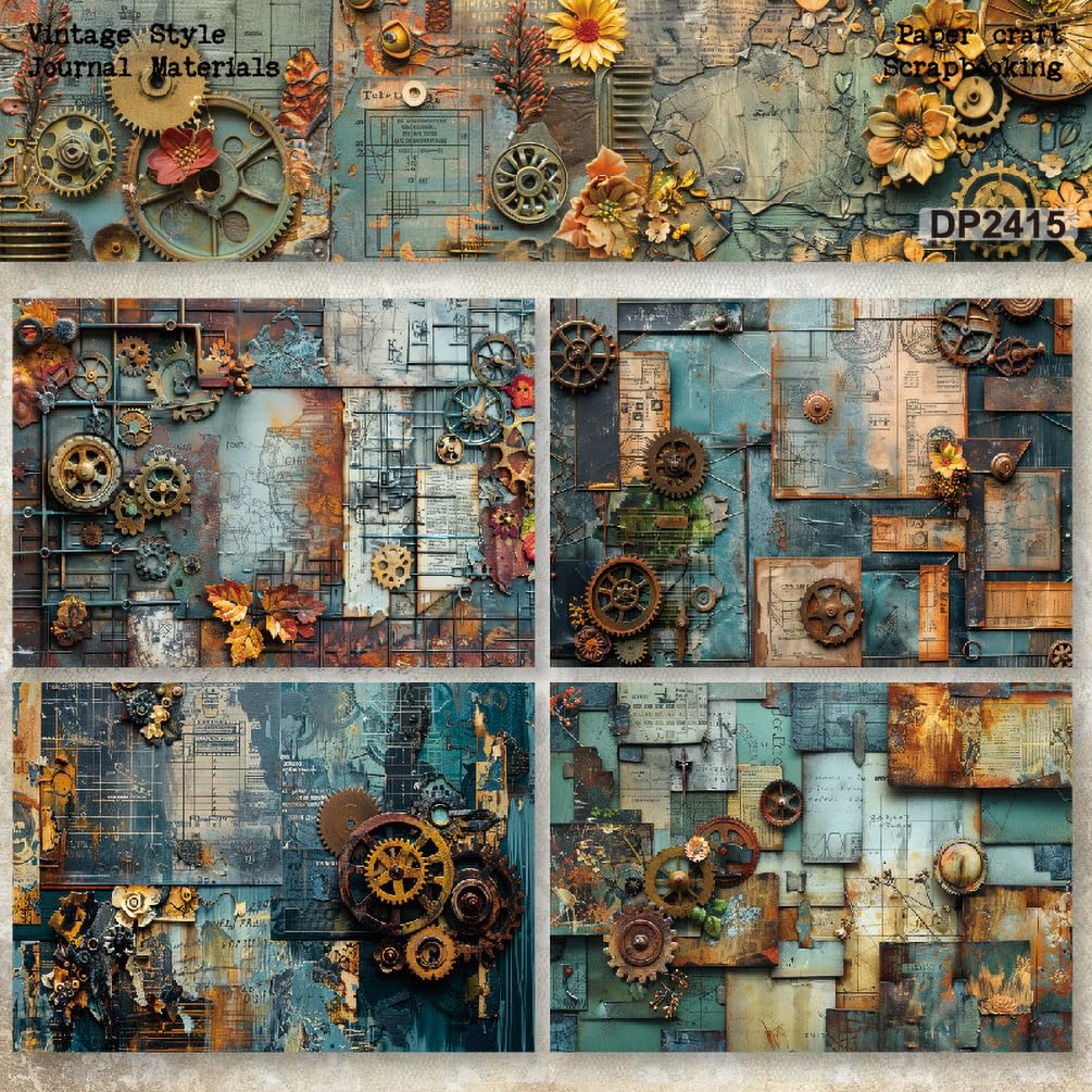 Papel para álbumes de recortes, Paquete de 24 hojas de papel A5, papel estampado de una sola cara, papel decorativo artesanal de 160 g/m² for hacer tarjetas y fondos de álbumes de fotos, 8,3" x 5,7"(1
