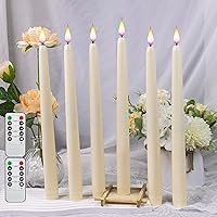 Vista 4 de Vela de Ventana Sin Llama, Cono con Batería LED Temporizada Cálida Mecha 3D Vela de Plástico con Base, Juego de 12 Piezas con Control Remoto de 10