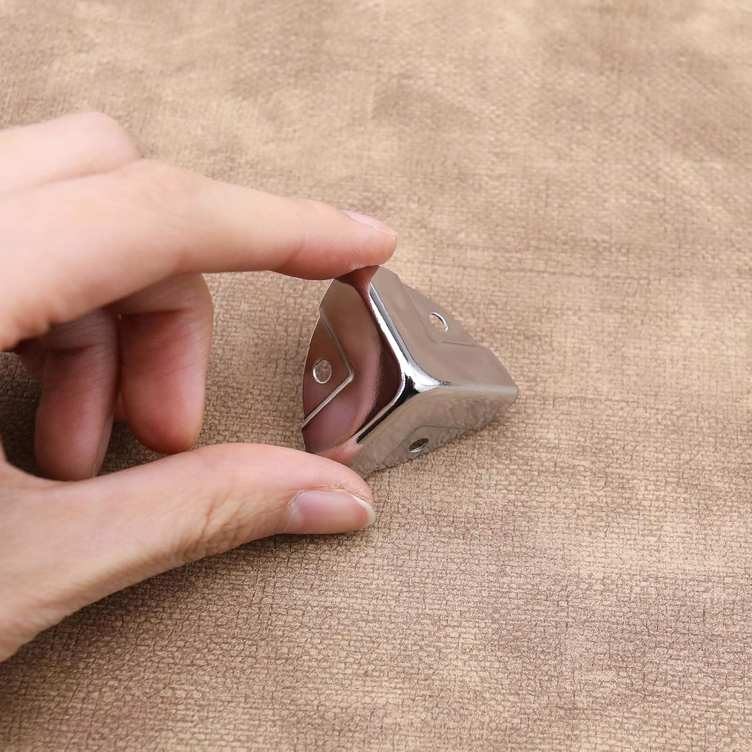 SING F LTD 12pcs 25X25X25mm Corner Brace Protectors Wrap Angle Edge Guard Cover Brackets Chrome for Wooden Trunk Box Chest Case Flightcase
