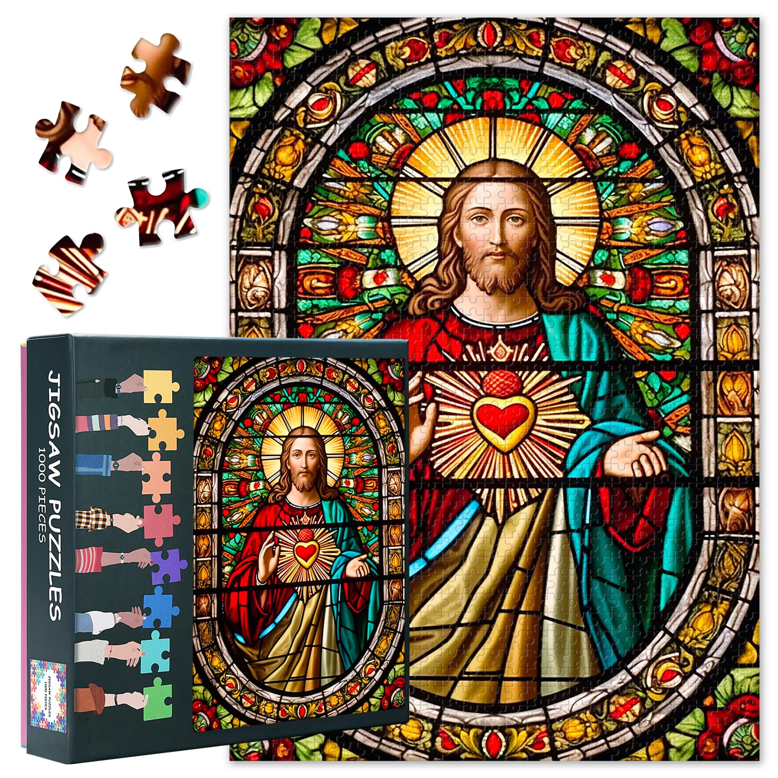 Jesus Jigsaw Puzzles 1000 Pieces for Adults Sacred Heart of the Lord Jigsaw Puzzles
