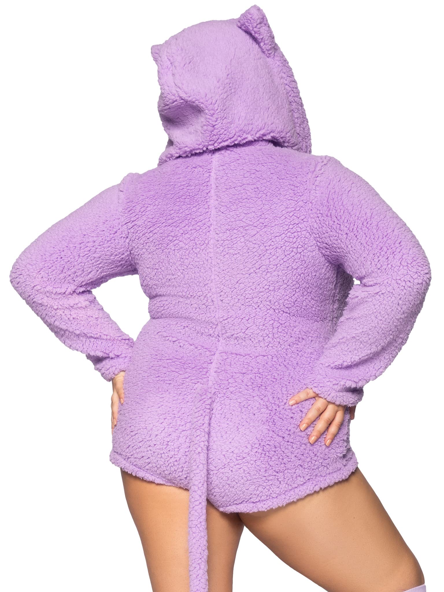 Leg Avenue Cuddle Kitty, zawiera ultra miękki zamek błyskawiczny z kapturem i ogonem w uszach kota.